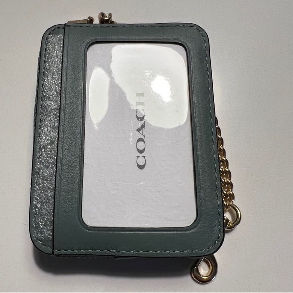 NWT - Coach Zip Card Case With Quilting - Gold/sage - Picture 6 of 8